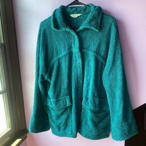 Simone Fan terrycloth button down jacket/sweatshirt/sweater